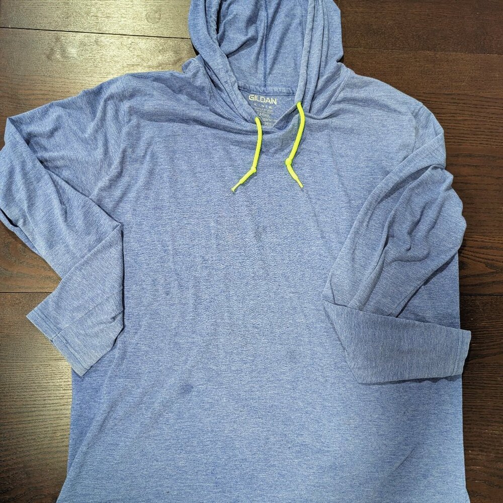 Gildan Light Pullover Men Unisex Plain Hooded Sweatshirt Blue XL Sport Comfort
